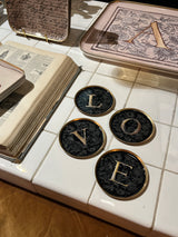 Set 4 sous verres enluminure love