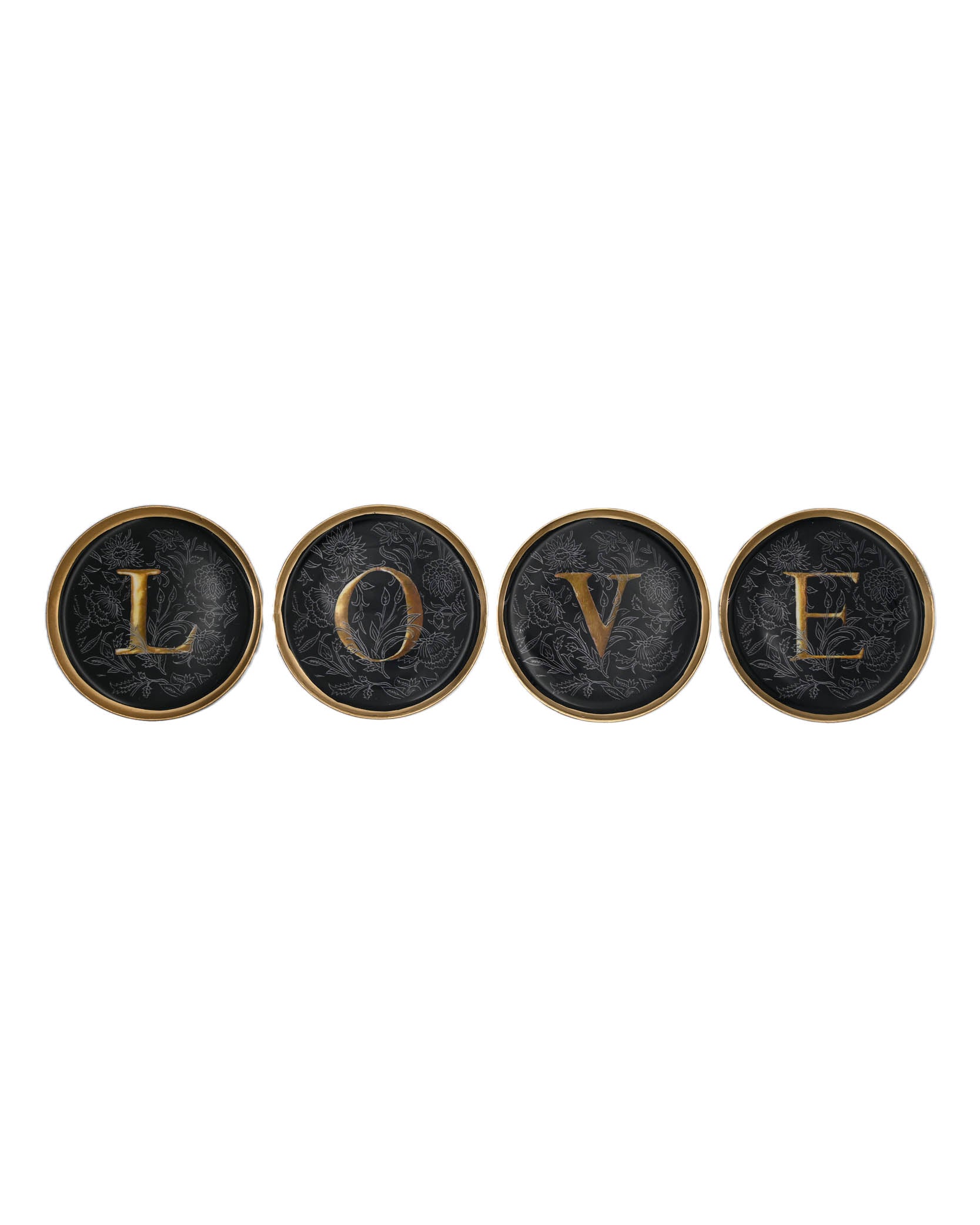 Set 4 sous verres enluminure love