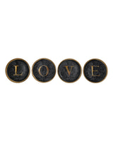 Set 4 sous verres enluminure love