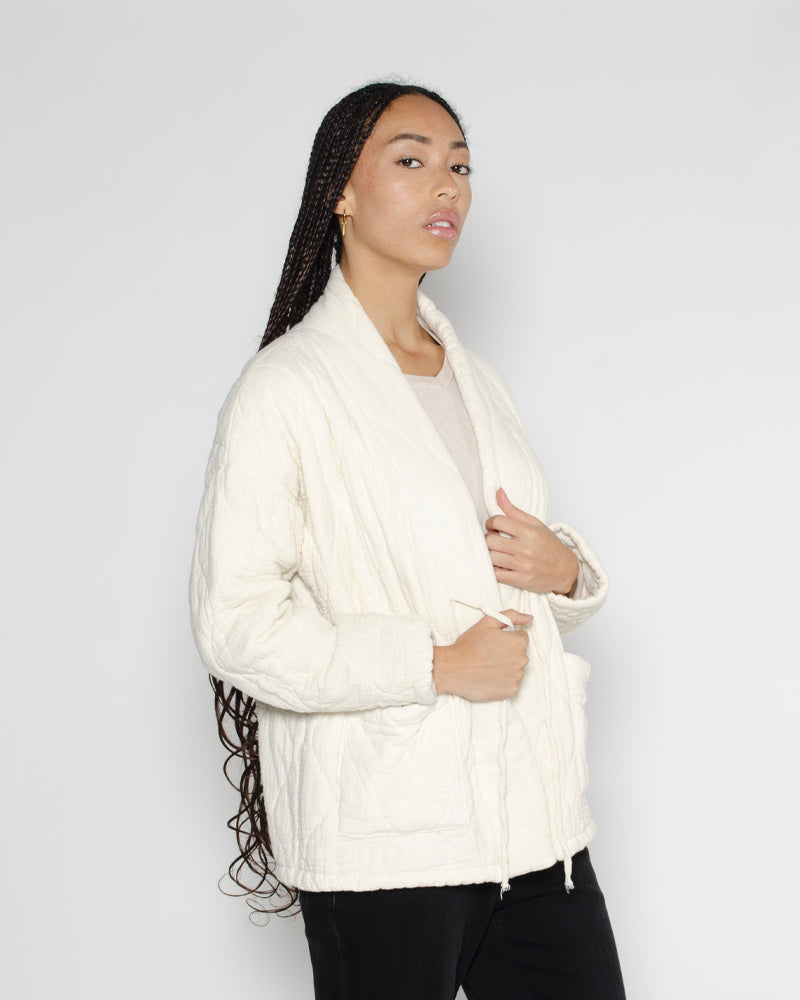 Veste matelassee unie avec lacet