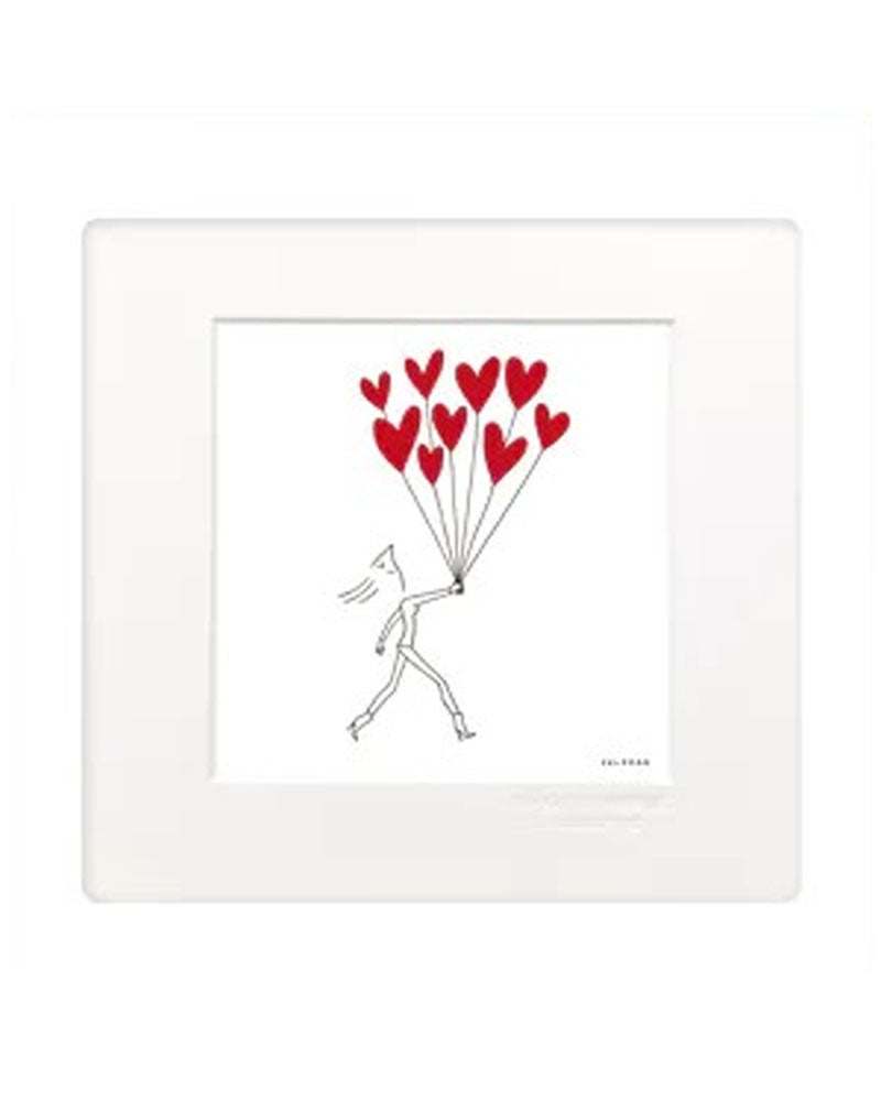 Affiche coeur bouquet 22x22