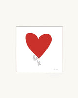 Affiche fille coeur 22x22
