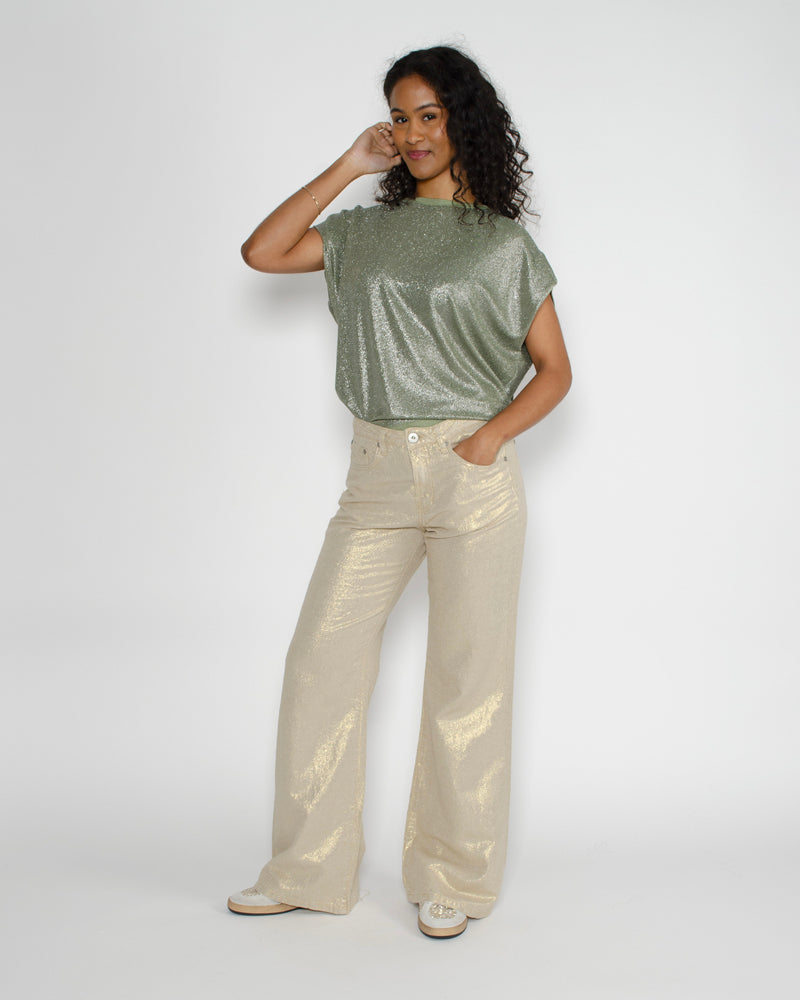 Pantalon lin or denim studio