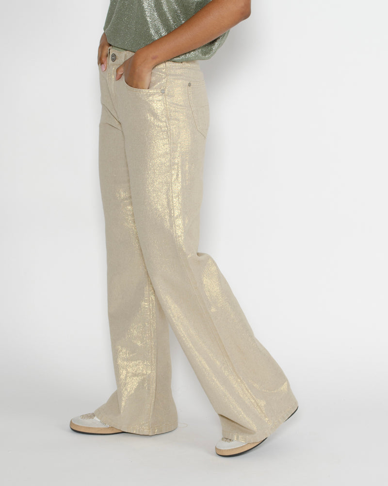 Pantalon lin or denim studio