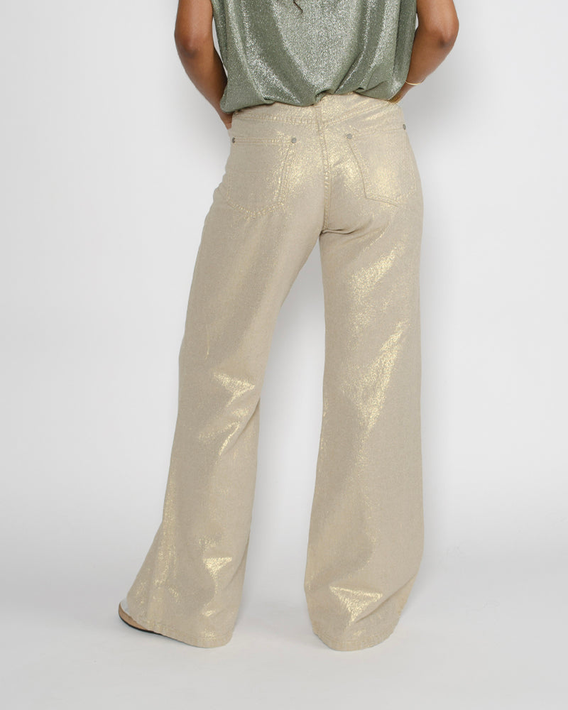 Pantalon lin or denim studio