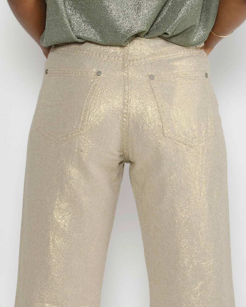 Pantalon lin or denim studio