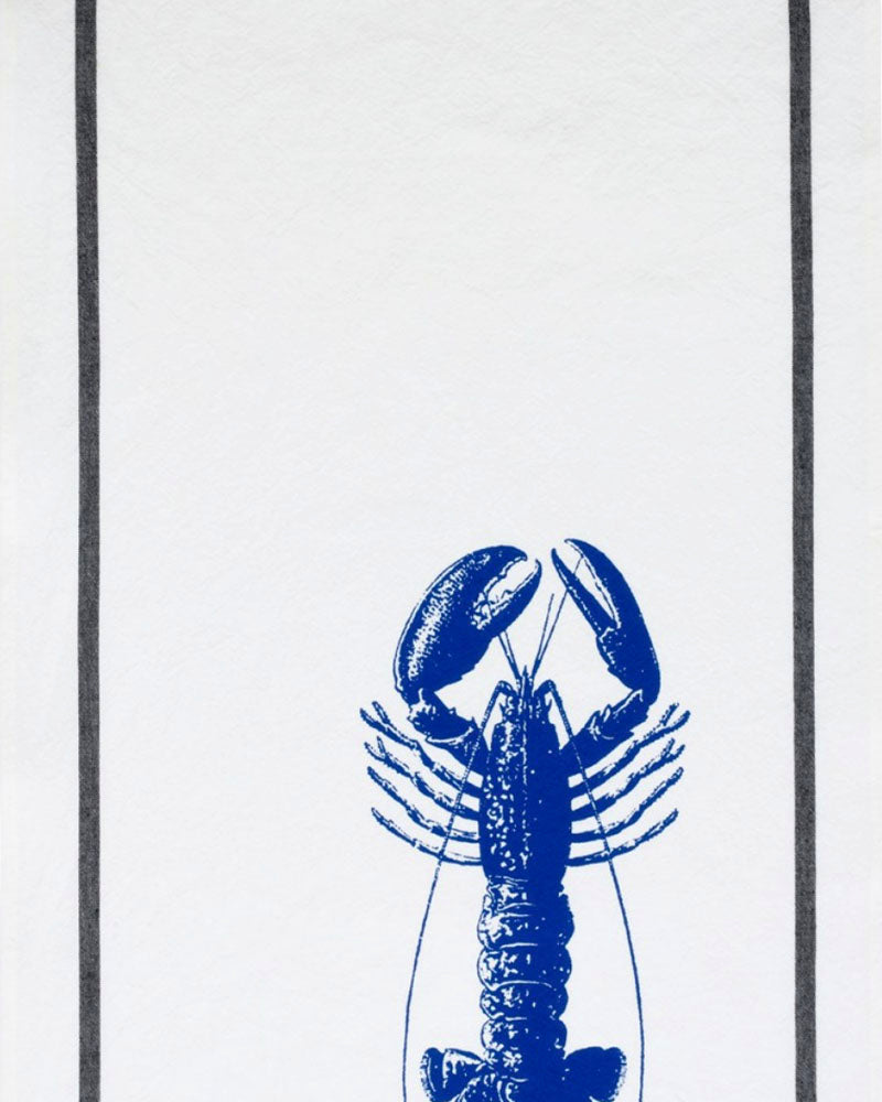 Torchon homard bleu couleur Imprimé