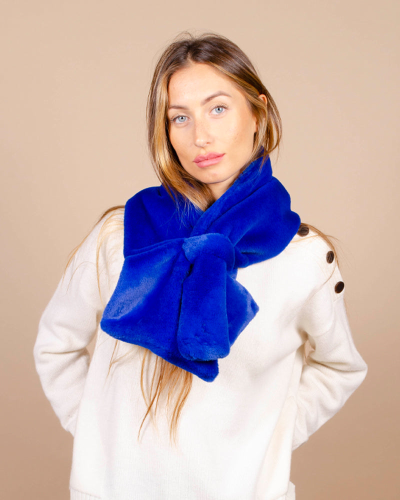 Echarpe lea clement couleur Bleu