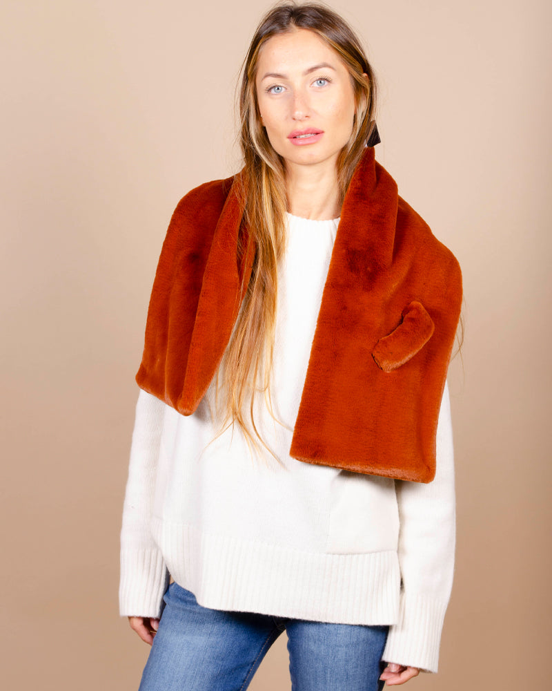 Echarpe lea clement couleur Cognac