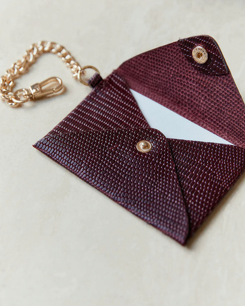 Porte carte petite mendigote couleur Bordeaux