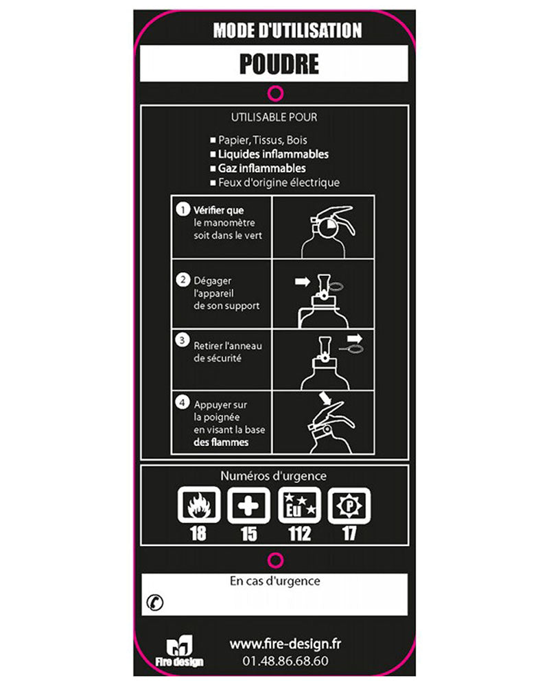 Extincteur audiotape fire design couleur Uni