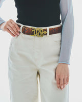 Ceinture pyton claris virot couleur Cognac