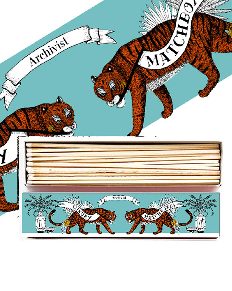 Boite allumettes long tiger archivist couleur Imprimé
