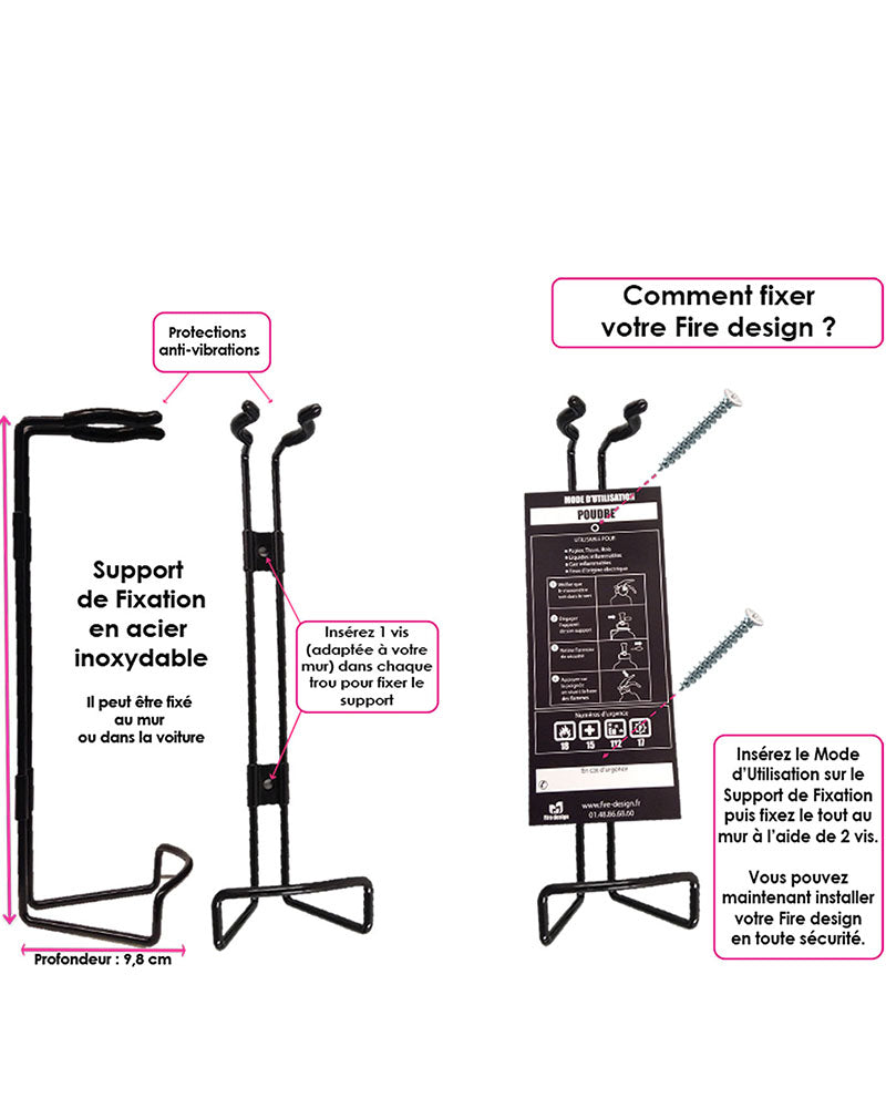 Extincteur rainbow blanc fire design couleur Uni