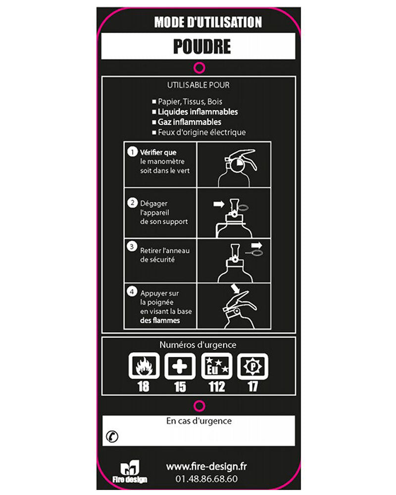 Extincteur rainbow blanc fire design couleur Uni